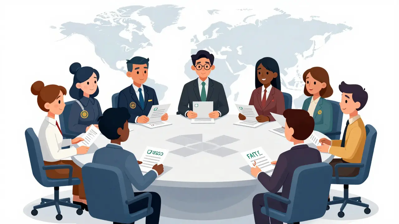 International regulators collaborating around blockchain table