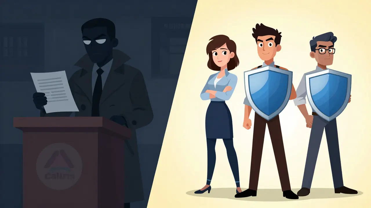 Cartoon comparing shady crypto platform to secure, transparent major exchanges.