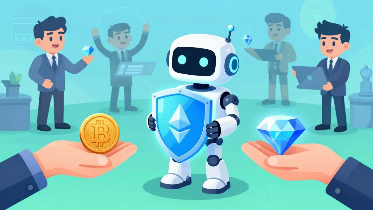 Illustration of direct crypto swap via secure central interface