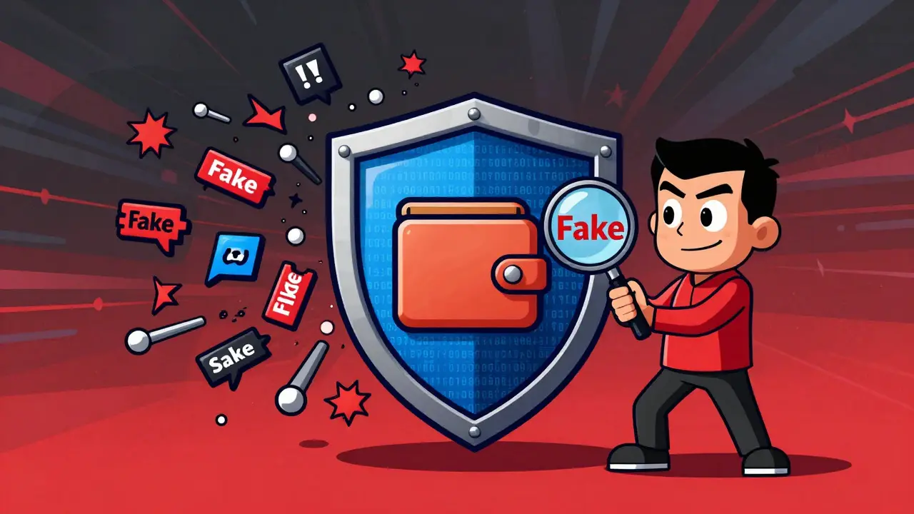 Digital shield protecting crypto wallet from phishing scams