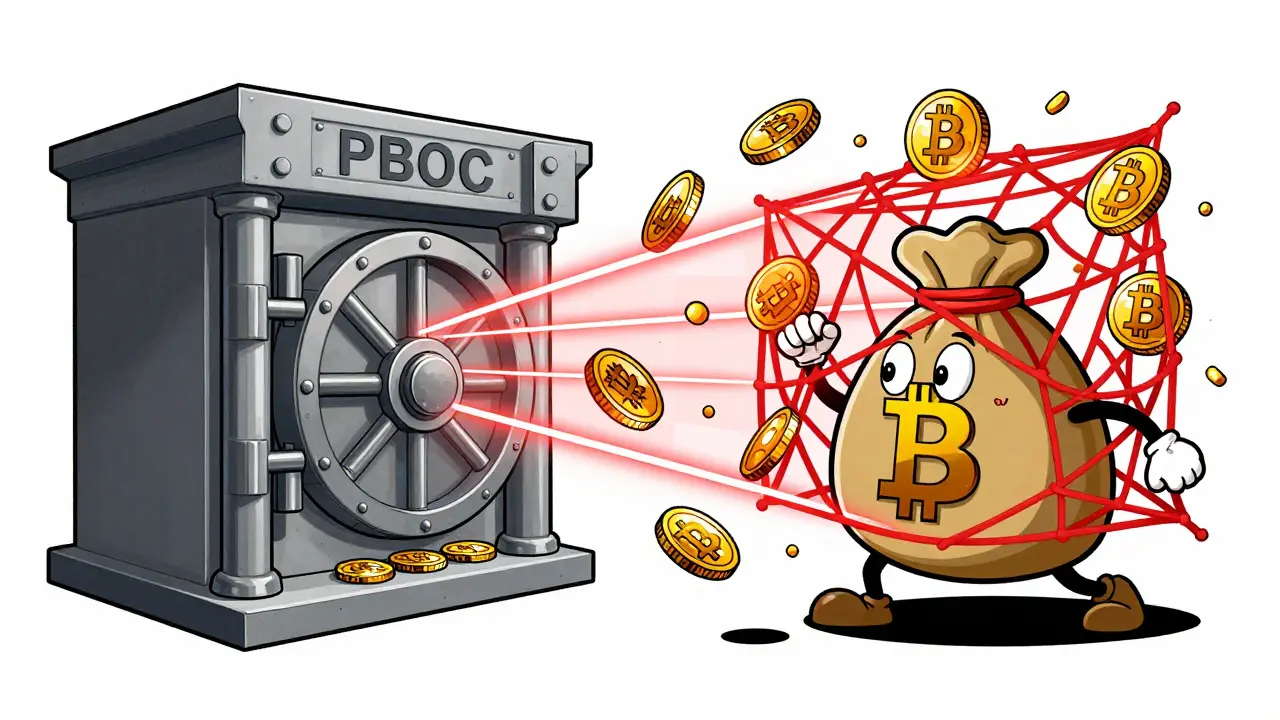 Vault blocking bitcoin coins with red laser grids