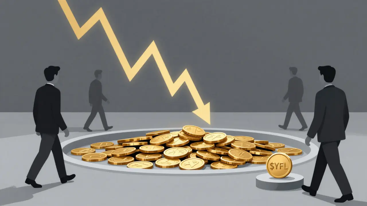 Illustration of low liquidity and traders leaving a dead DEX