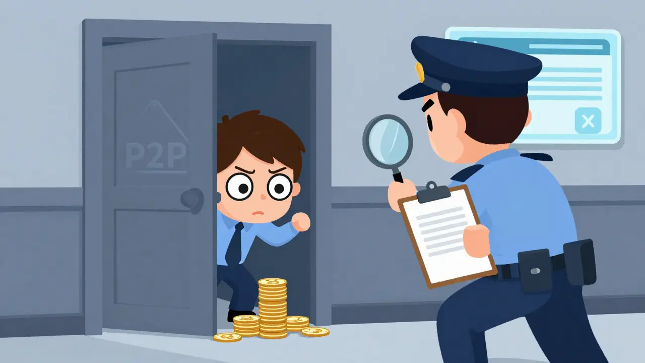 Nervous character blocked by regulator from P2P transfer