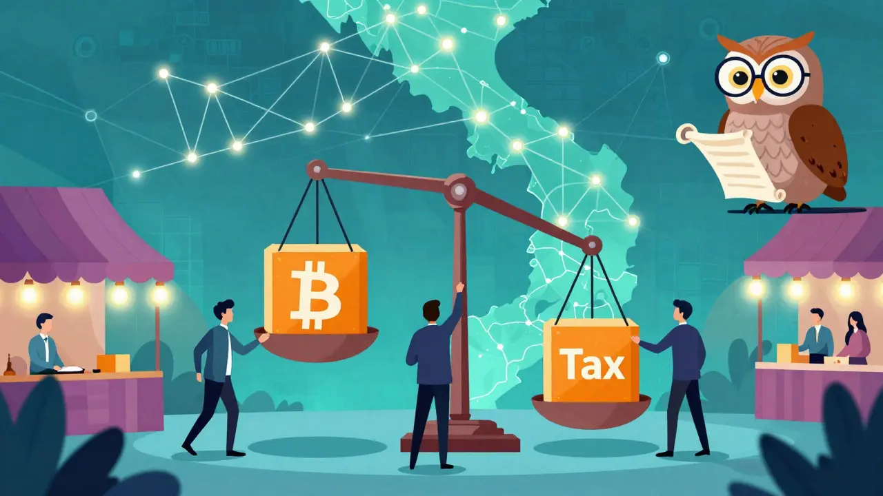 Market makers struggle with heavy tax weights while an expert owl observes.