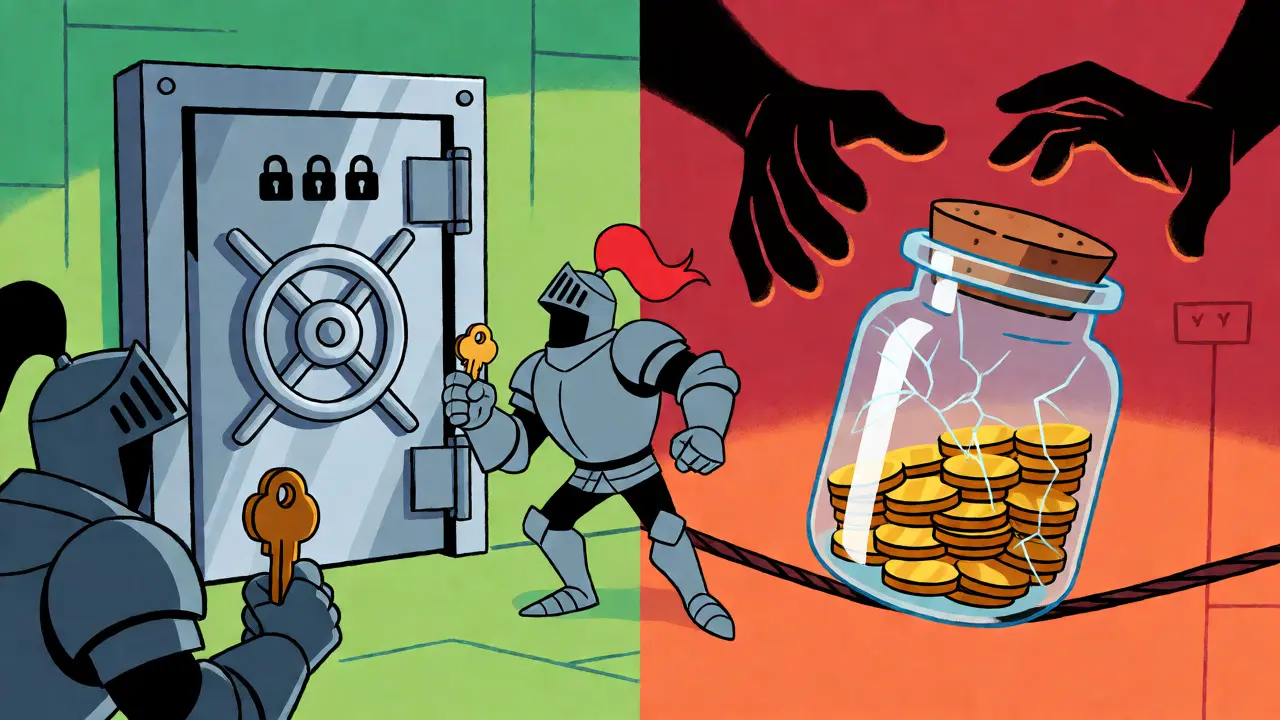 Comparison of secure vault versus fragile asset storage