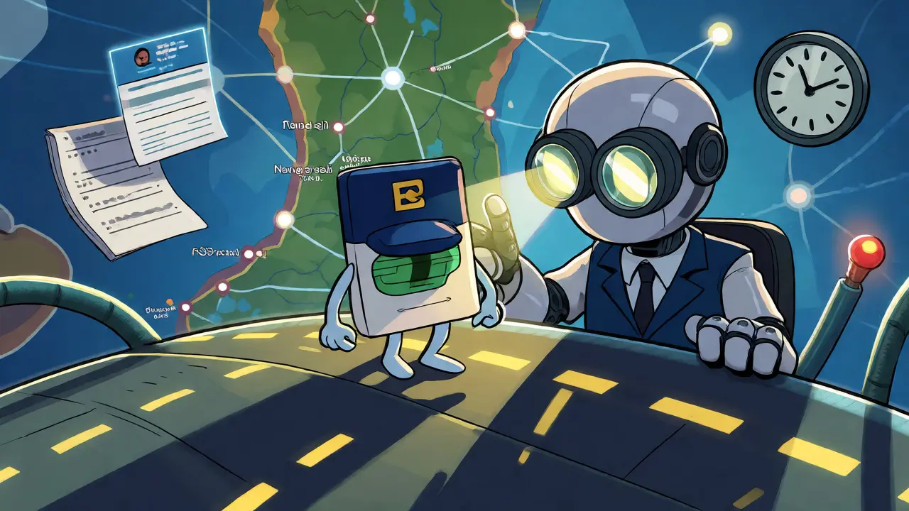 Data packet undergoing identity verification during a crypto transfer.