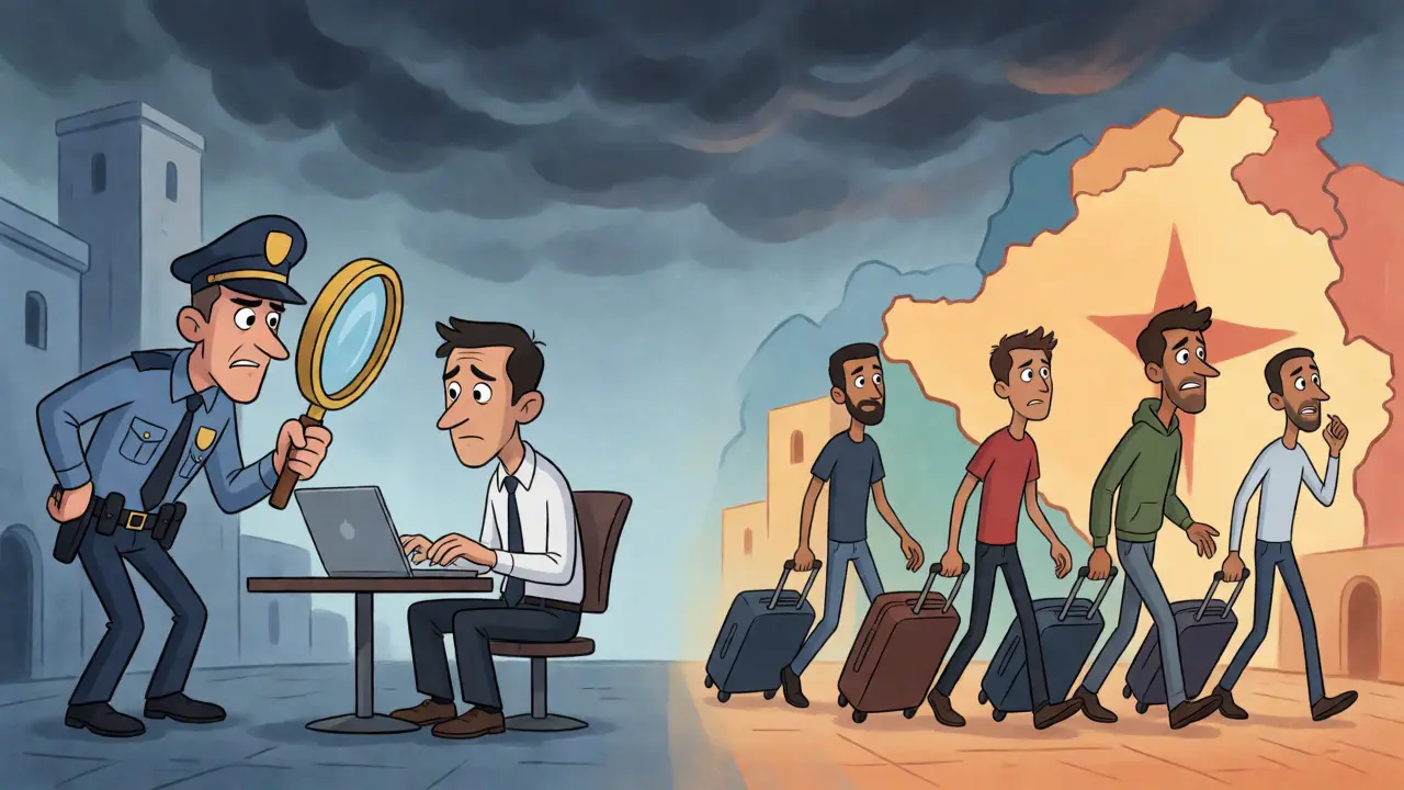 Police inspect a developer while others migrate away from Algeria