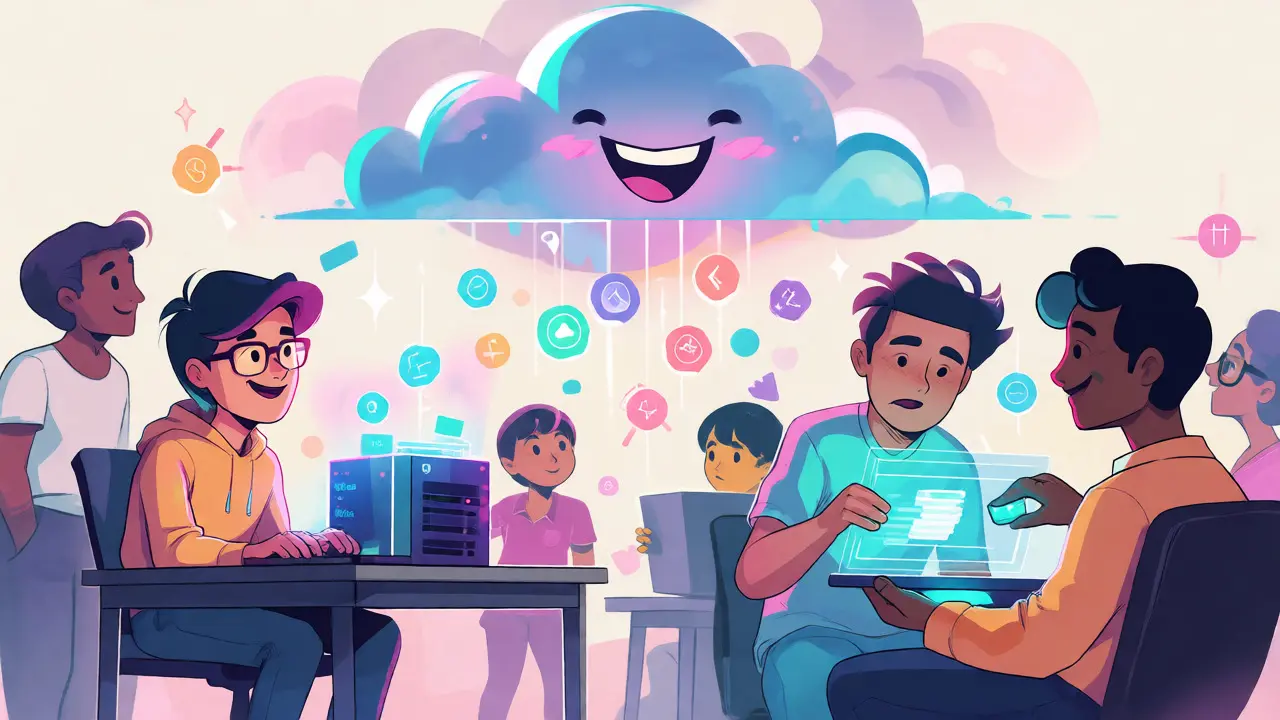 Users interacting with a decentralized network receiving token rewards