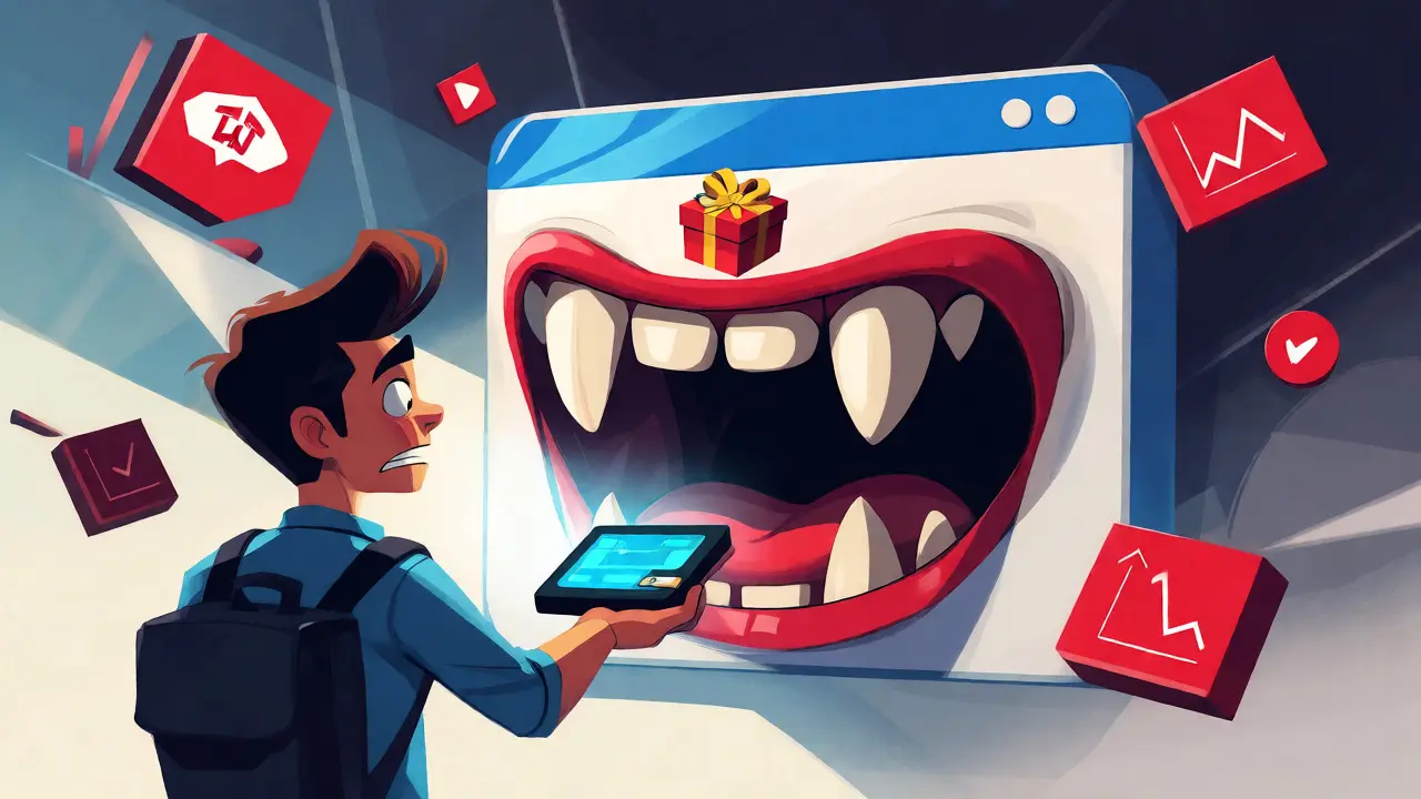 User approaching fake airdrop trap disguised as friendly website